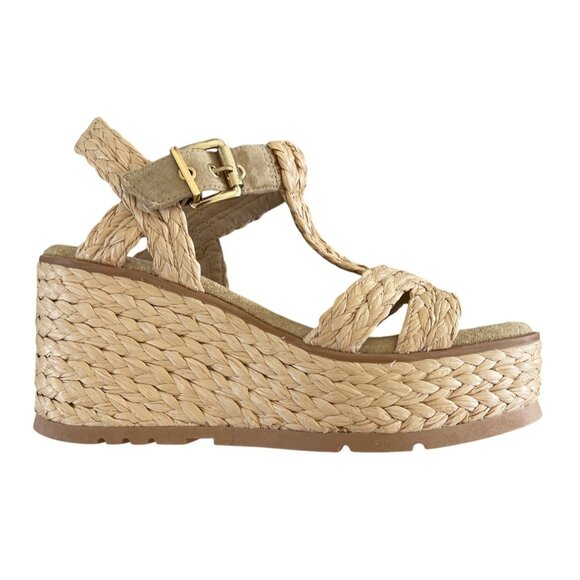 Schutz Panna Braided T-strap Wedge Platform Sandals Size 8 Worn Once EUC $158 - Picture 8 of 14